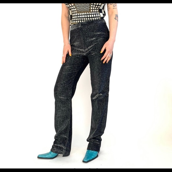 Céline Straight Leg Trousers in Silver Tinsel - Picture 5 of 11